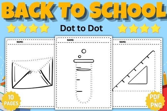 Back to School Dot to Dot Coloring Pages