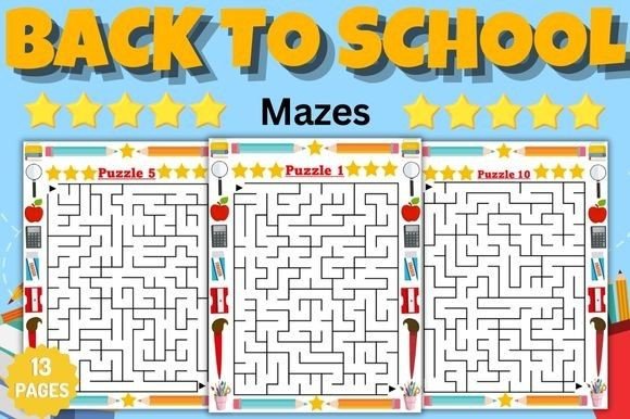 Back to School Mazes Puzzles Solution