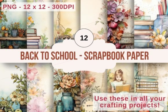 Back to School Scrapbook Papers 02