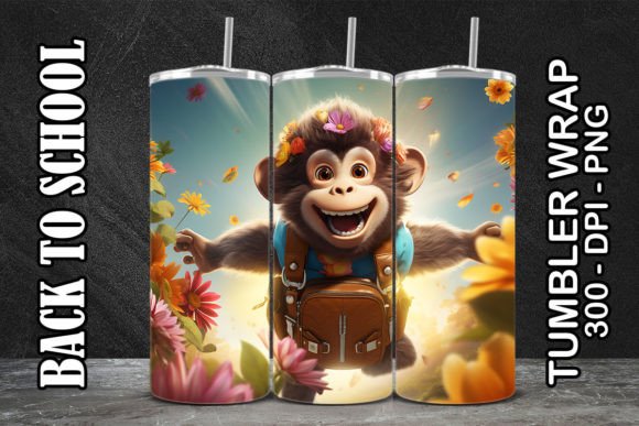 Monkey Back to School Tumbler 3: A Digital Design Bundle Built for Sublimation Success