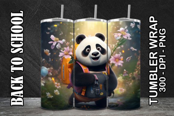 Panda Back to School Tumbler 1